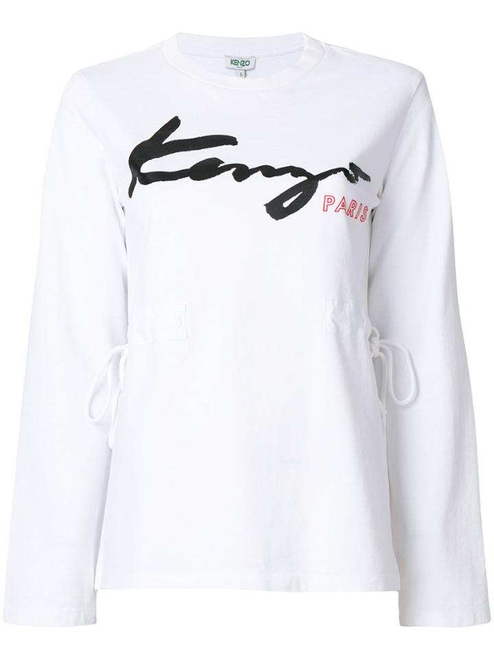 Kenzo Kenzo Signature Tie Detail Knit Top - White