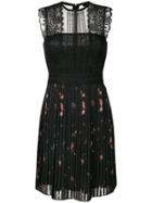 All Saints Pleated And Lace Dress - Black