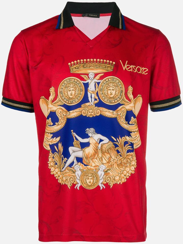 Versace Blasone Barocco Polo Shirt - Red