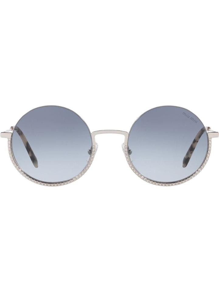 Miu Miu Eyewear Société Round Sunglasses - Silver