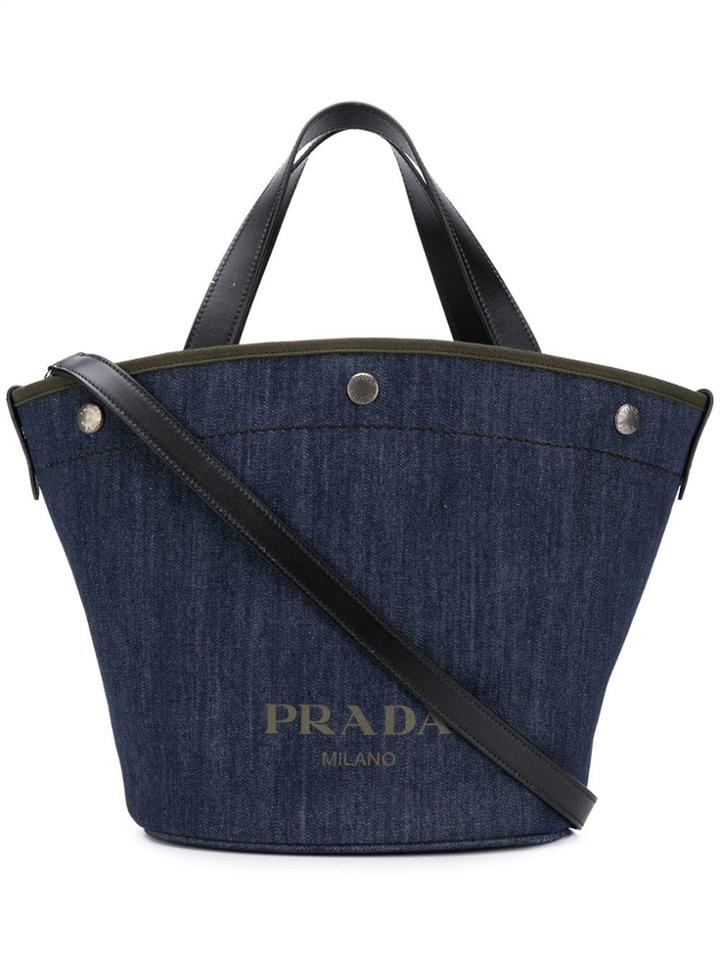 Prada Small Logo Tote - Blue