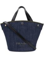 Prada Small Logo Tote - Blue