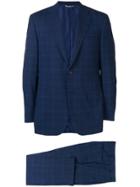 Canali Check Two-piece Formal Suit - Blue