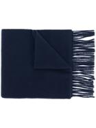 Tiger Of Sweden Fringed Hem Knitted Scarf - Blue