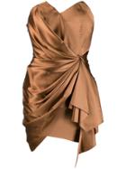 Alexandre Vauthier Knot Detail Mini Dress - Brown
