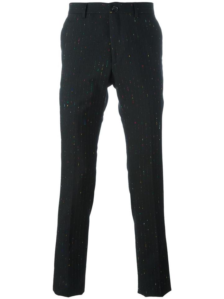 Ps By Paul Smith Pinstripe Trousers, Men's, Size: 32, Black, Wool