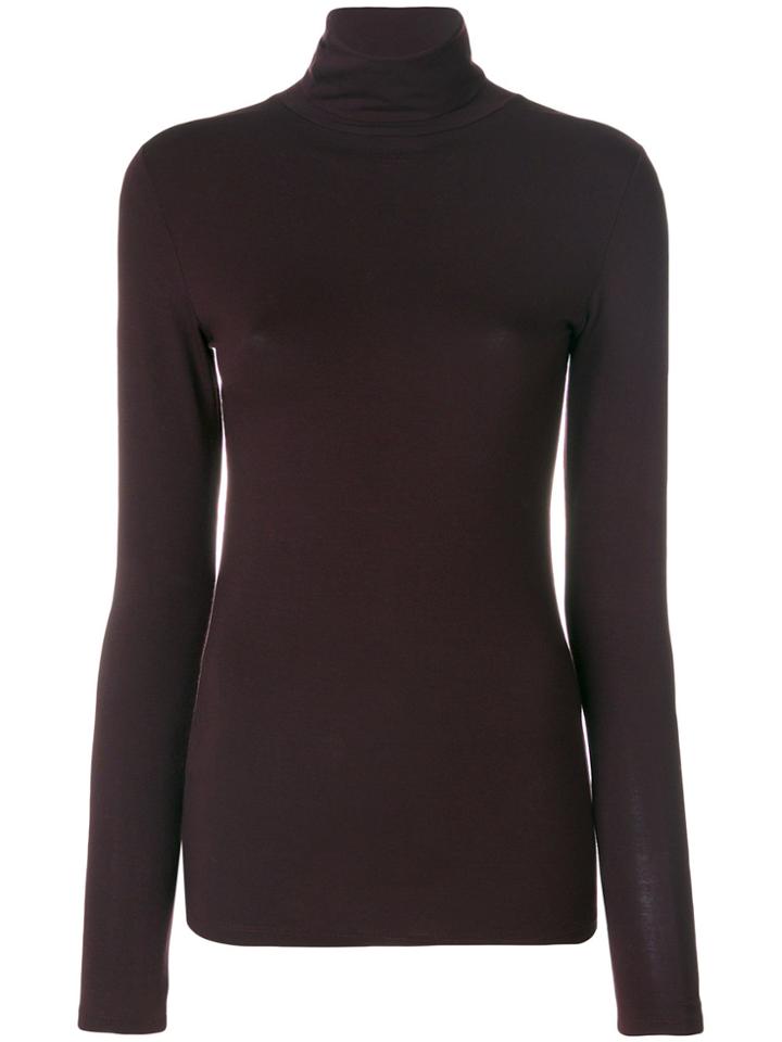 Majestic Filatures Fitted Roll Neck Top - Pink & Purple
