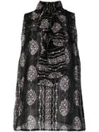 Giambattista Valli Sleeveless Floral Blouse - Black