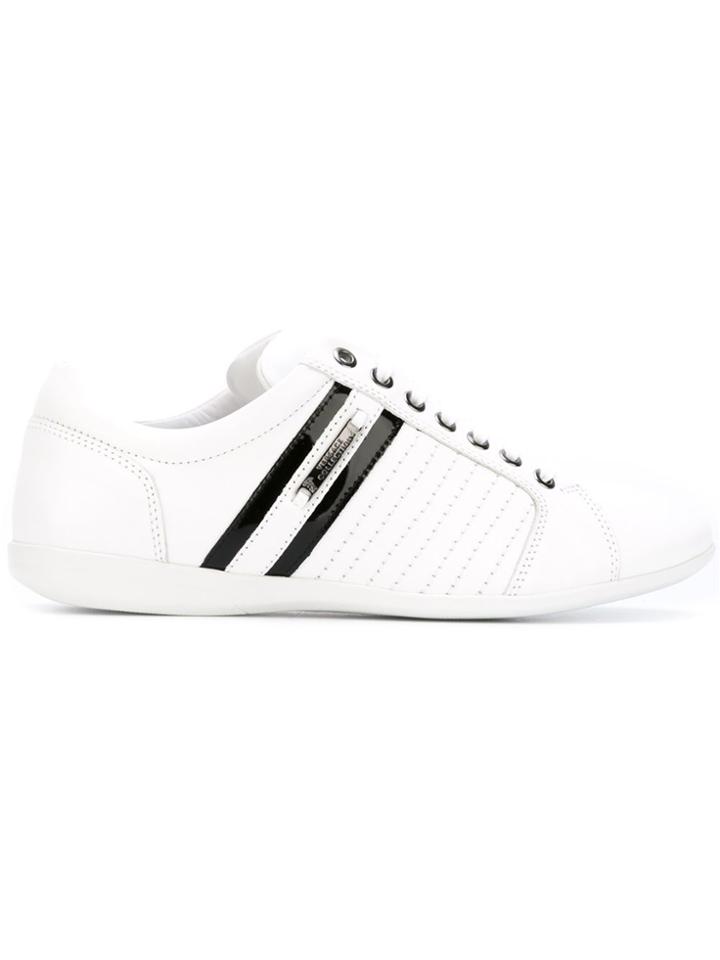 Versace Collection Contrasting Stripe Sneakers - White