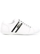 Versace Collection Contrasting Stripe Sneakers - White