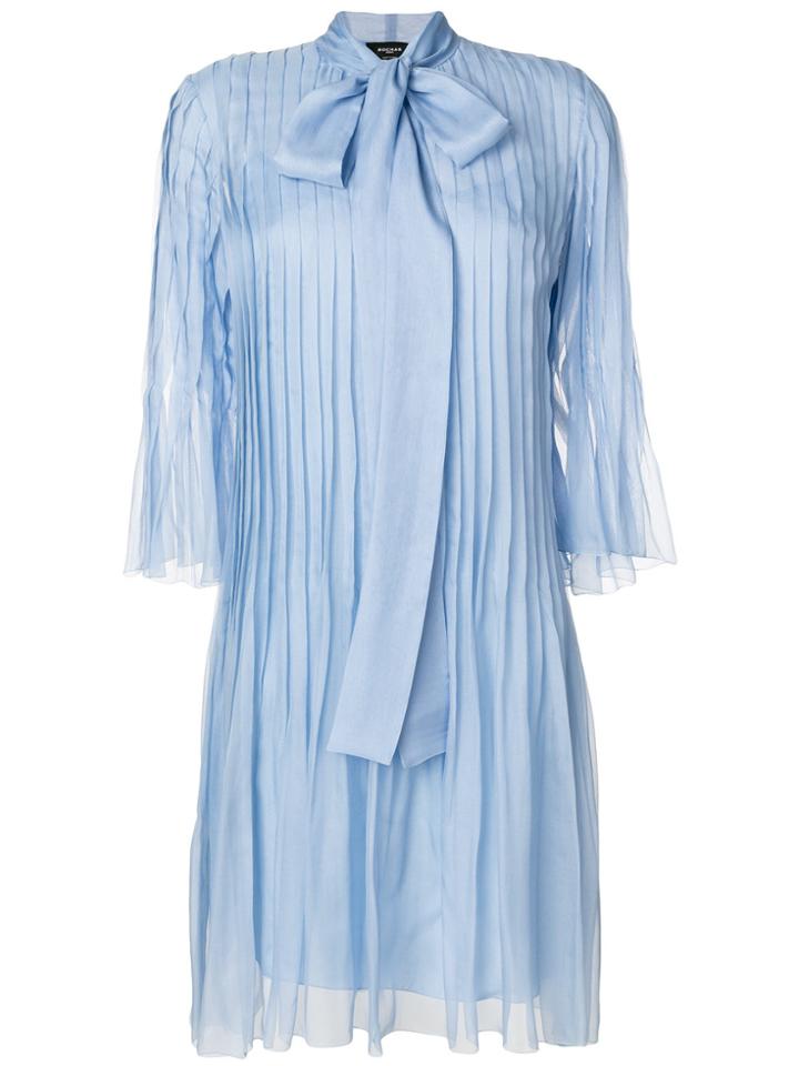 Rochas Pleated Bow Dress - Blue