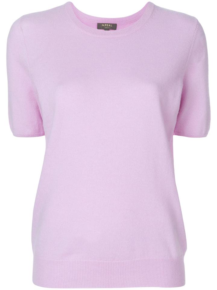 N.peal Cashmere Round Neck T-shirt - Pink & Purple