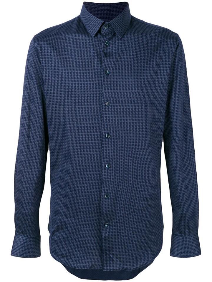 Giorgio Armani Classic Printed Shirt - Blue