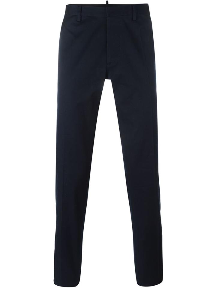 Dsquared2 Chino Trousers, Men's, Size: 50, Blue, Cotton/spandex/elastane