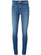 Frame Denim Worn Effect Skinny Jeans, Women's, Size: 29, Blue, Cotton/polyester/spandex/elastane