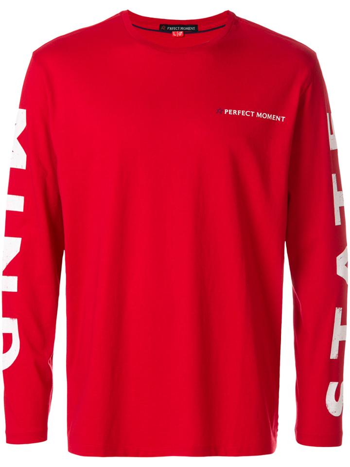 Perfect Moment Logo Print Sweatshirt - Red