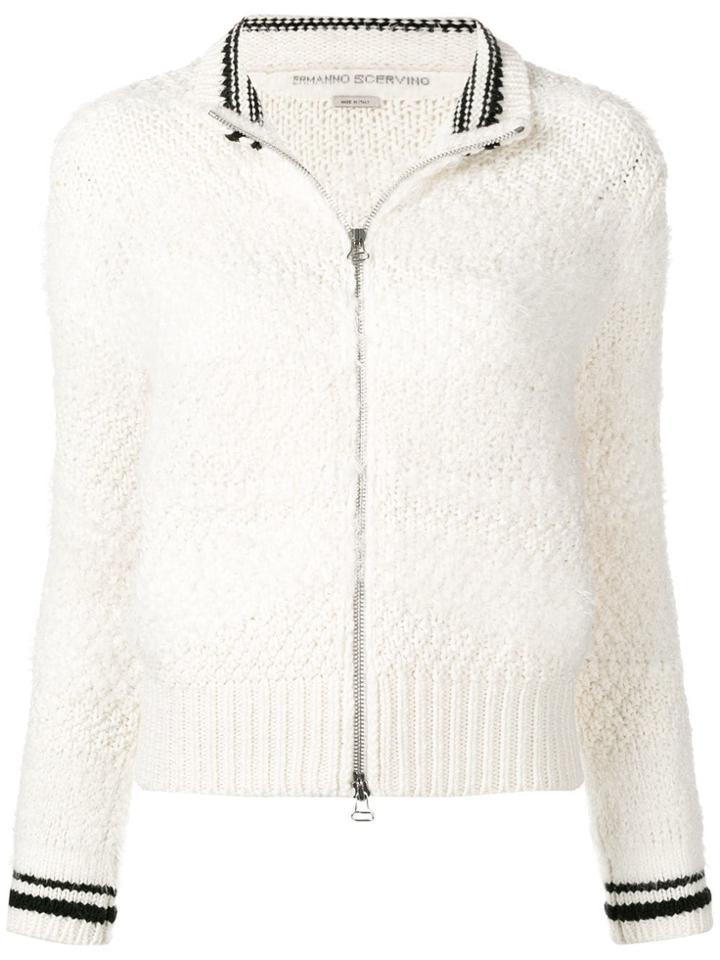 Ermanno Scervino Zipped Cardigan - White