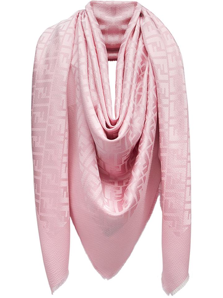 Fendi Monogram Print Scarf - Pink & Purple