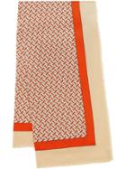 Burberry Monogram Print Lightweight Cashmere Scarf - Red