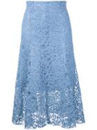 Cityshop Floral Lace Midi Skirt, Women's, Blue, Cotton/nylon/polyurethane