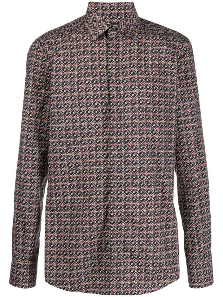 Dolce & Gabbana Geometric Embroidered Shirt - Black