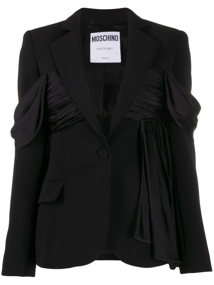 Moschino Ruffle Detailed Blazer - Black