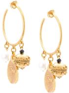 Oscar De La Renta Coin Charm Earrings - Gold