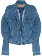 Y / Project Double Layer Long Sleeve Denim Jacket - Blue