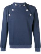 Pierre Balmain - Buttoned Sweatshirt - Men - Cotton - 52, Blue, Cotton