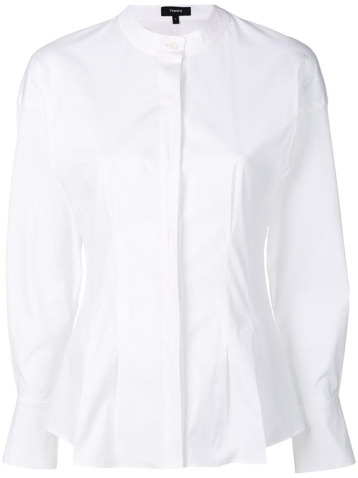 Theory - Fitted Waist Shirt - Women - Cotton/spandex/elastane - M, White, Cotton/spandex/elastane