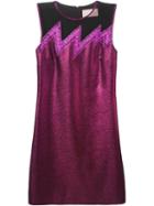 Christopher Kane Tulle-paneled Lamé Mini Dress, Women's, Size: 10, Pink/purple, Silk/polyamide/polyester/virgin Wool