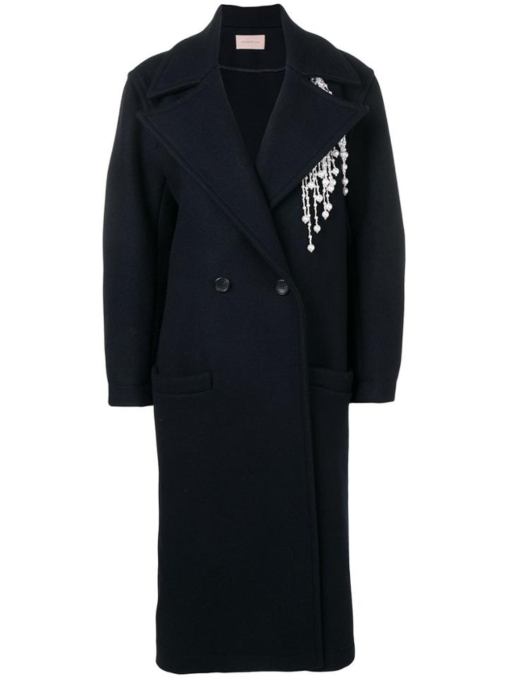 Christopher Kane Pearl Wool Coat - Blue