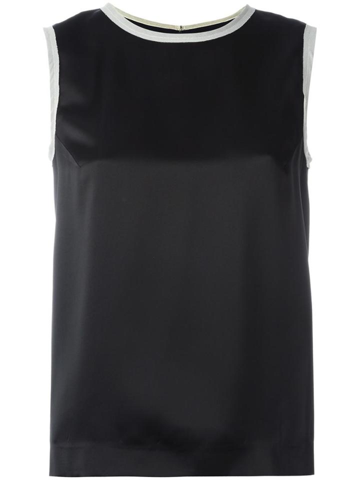 Maison Margiela Contrasting Detail Tank - Black