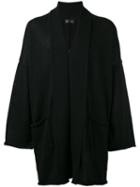 Yohji Yamamoto Relaxed Fit Open Coat, Men's, Size: 3, Black, Silk/polyester/linen/flax