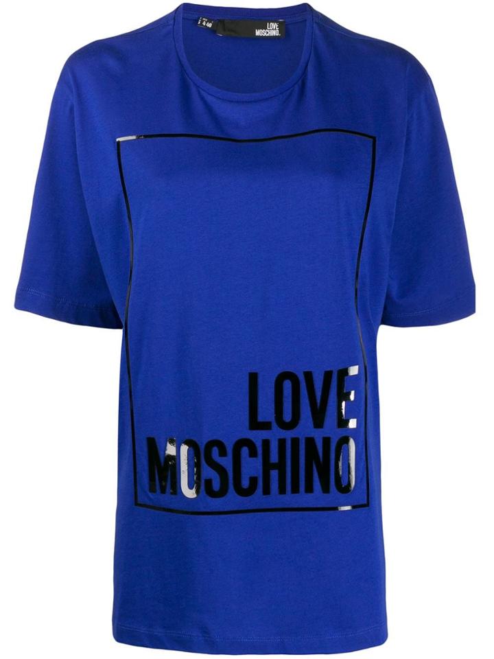 Love Moschino Oversized Logo Print T-shirt - Blue