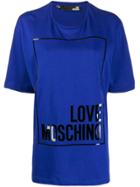 Love Moschino Oversized Logo Print T-shirt - Blue