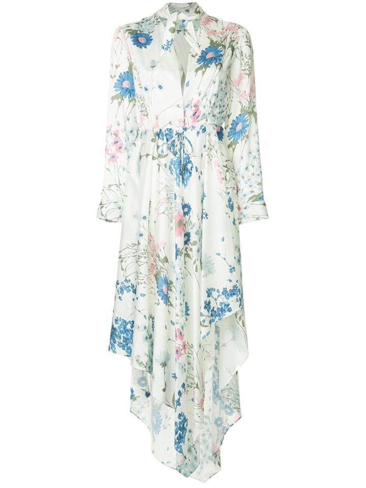 Off-white Floral Asymmetric Dress
