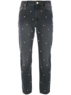 Isabel Marant Étoile - Pearl Detailed Jeans - Women - Cotton/zamak - 36, Grey, Cotton/zamak