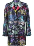 Marco De Vincenzo 'china' Print Oversized Double Breasted Coat