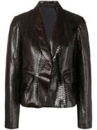 Brunello Cucinelli Embossed Fitted Jacket - Black