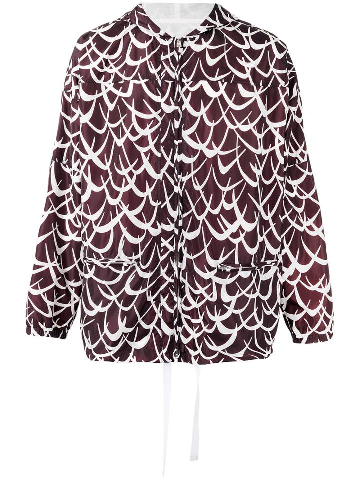 Marni Patterned Lightweight Jacket, Men's, Size: 50, Brown, Polyimide/cotton