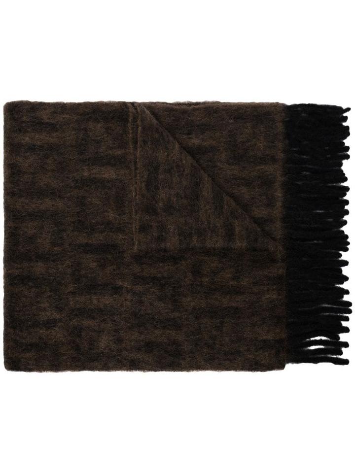 Fendi Tassel Monogram Scarf - Brown