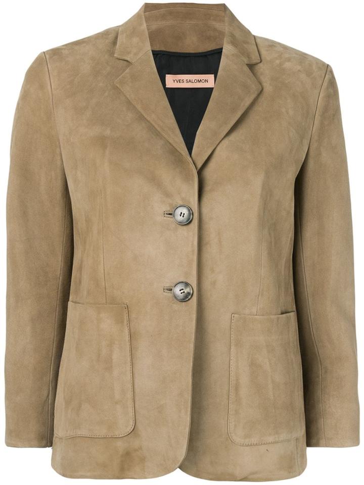 Yves Salomon Single Breasted Blazer - Neutrals