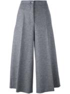 Erika Cavallini Front Pleat Culottes, Women's, Size: 44, Grey, Cotton/polyamide/virgin Wool