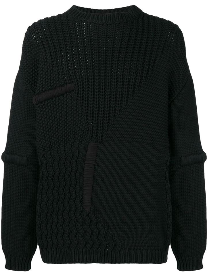 Oamc Panelled Knit Jumper - Black