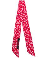Andamane Floral Print Thin Scarf - Red