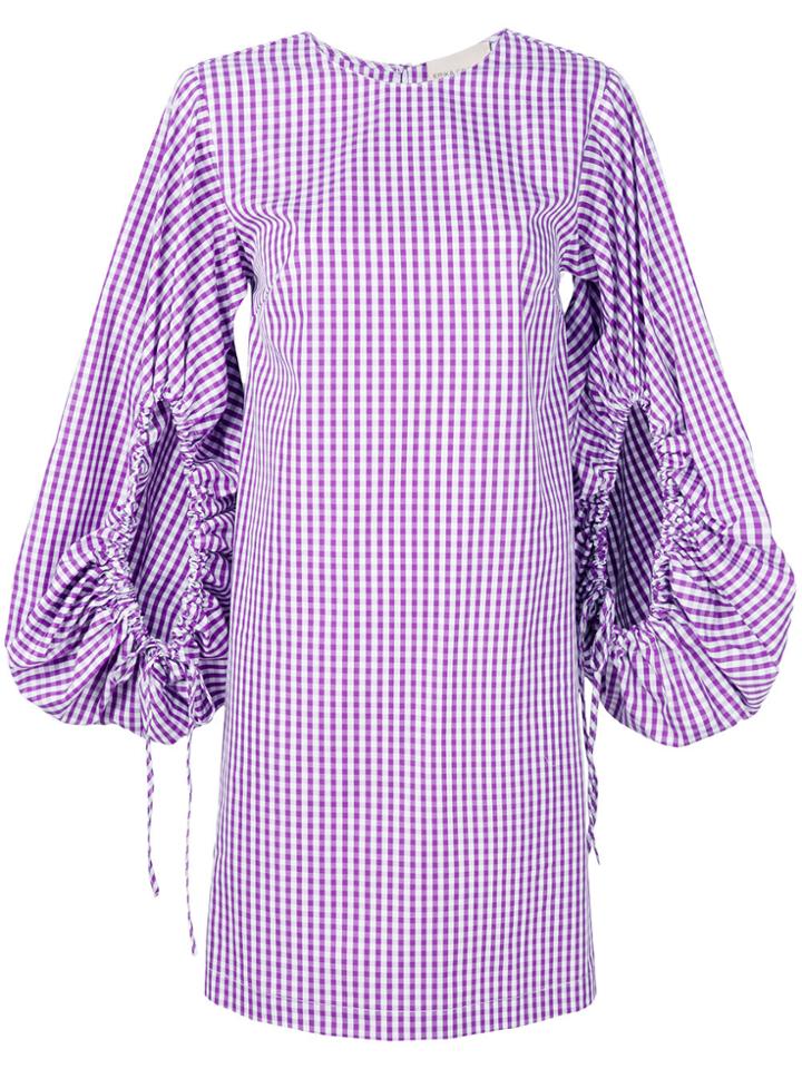 Erika Cavallini Gingham Check Mini Dress - Pink & Purple