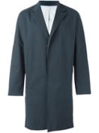 System Homme Single Breasted Coat, Men's, Size: Small, Blue, Nylon/polyester