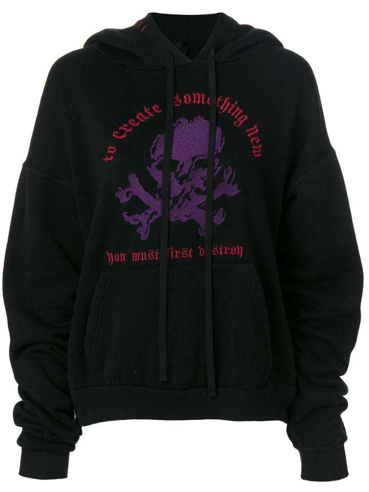 Unravel Project Embroidered Hooded Sweatshirt - Black