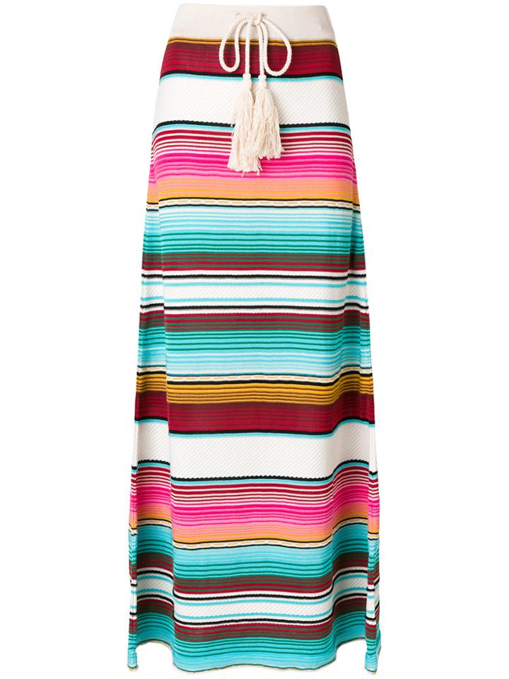Laneus Striped Drawstring Skirt - Multicolour